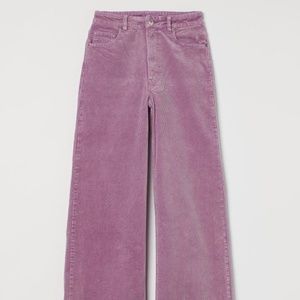 H&M Size 0 Purple Wide Leg Corduroy Pants
